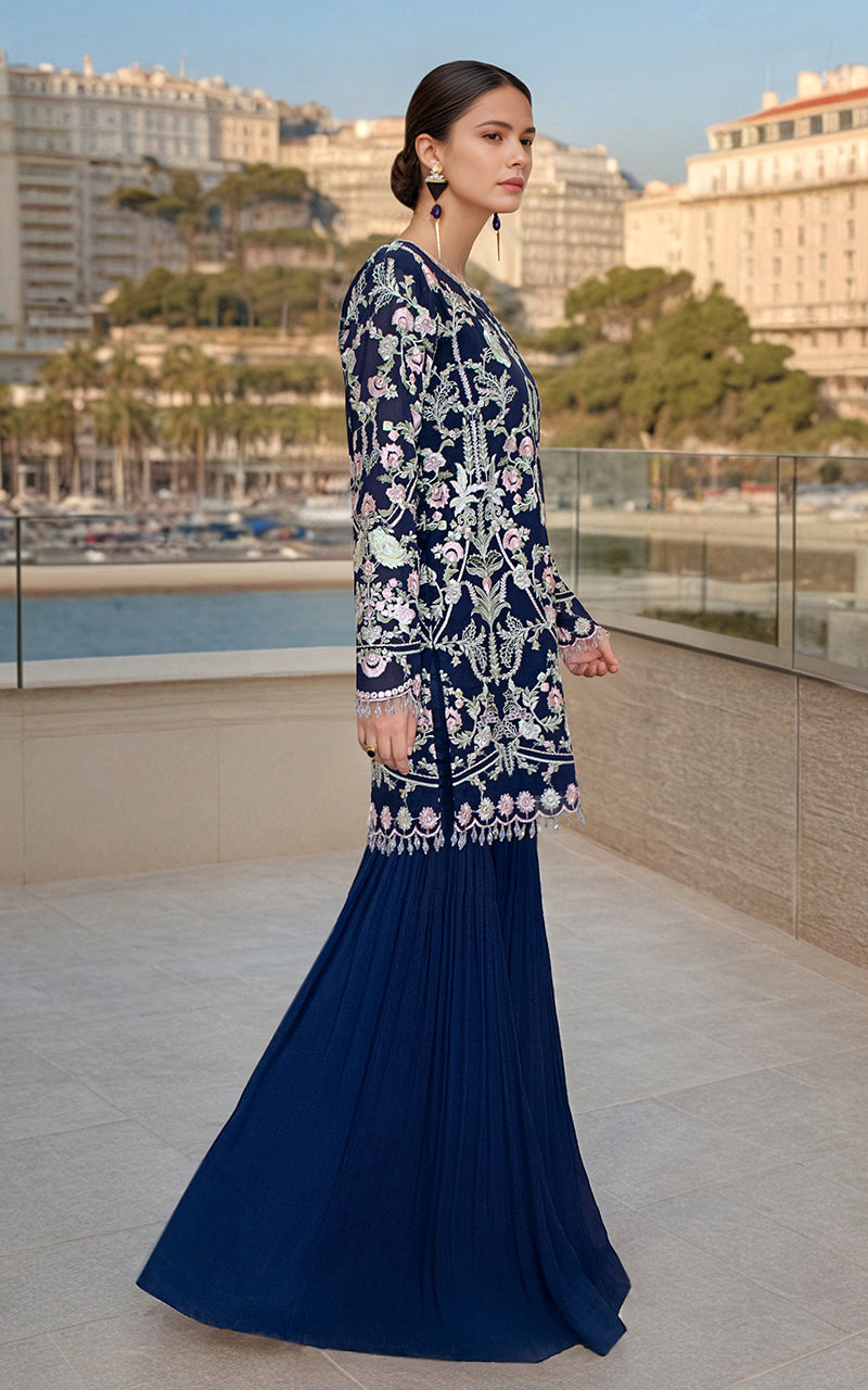 Threads and Motifs | Formal Dresses 25 | Chiffon Embroidered Shirt - Official Threads and Motifs stockist in UK - Sakeena London
