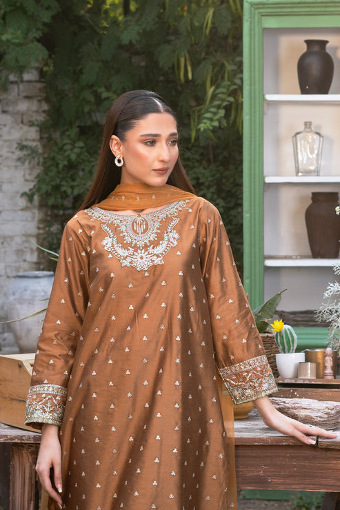 Kross Kulture | Luxury Baharaneh | Baharaneh (Rust) KLX-00681 - Official Kross Kulture stockist in UK - Sakeena London