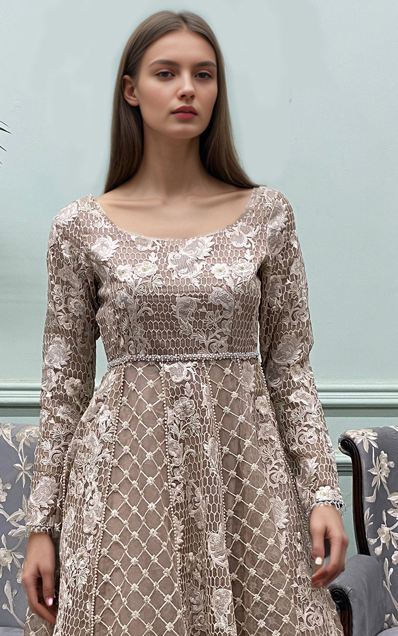 Threads and Motifs | Formal Dresses 25 | Organza Embroidered Maxi - Official Threads and Motifs stockist in UK - Sakeena London