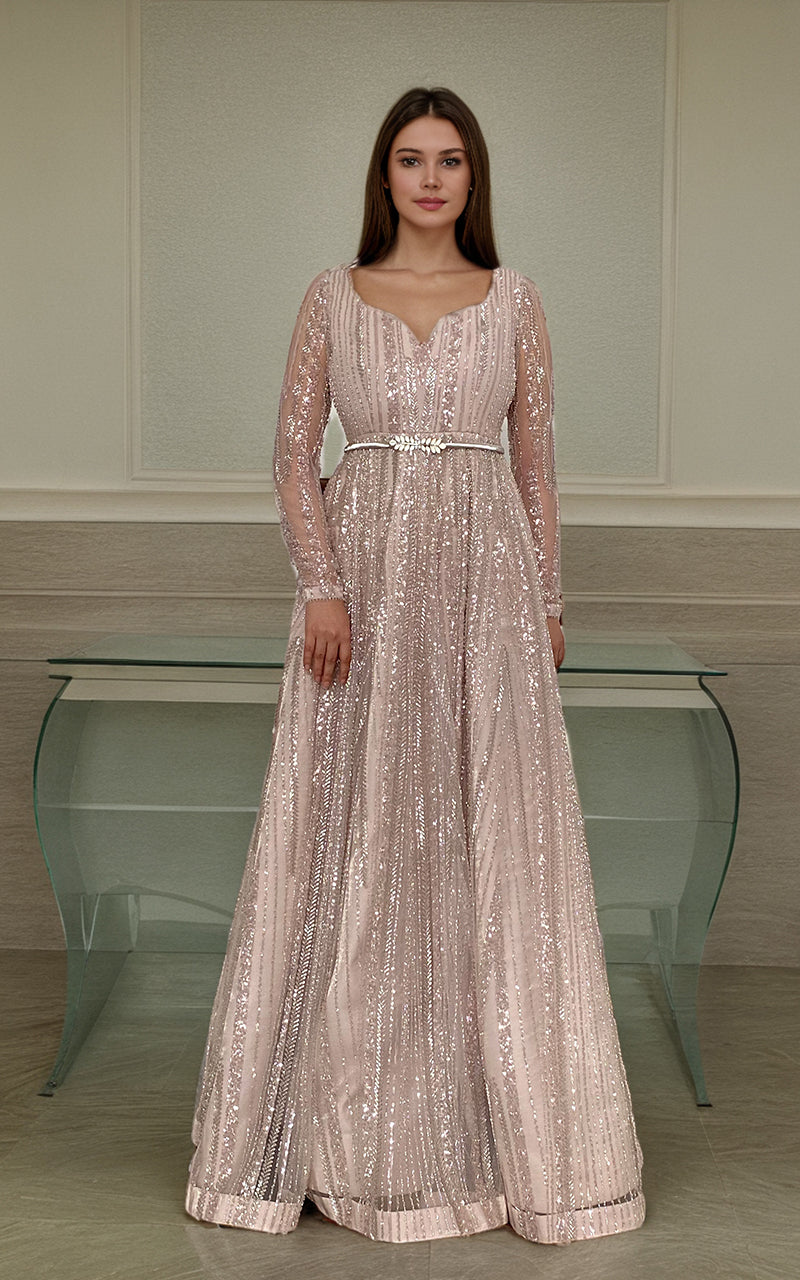 Threads and Motifs | Formal Dresses 25 | Net Embroidered Maxi - Official Threads and Motifs stockist in UK - Sakeena London