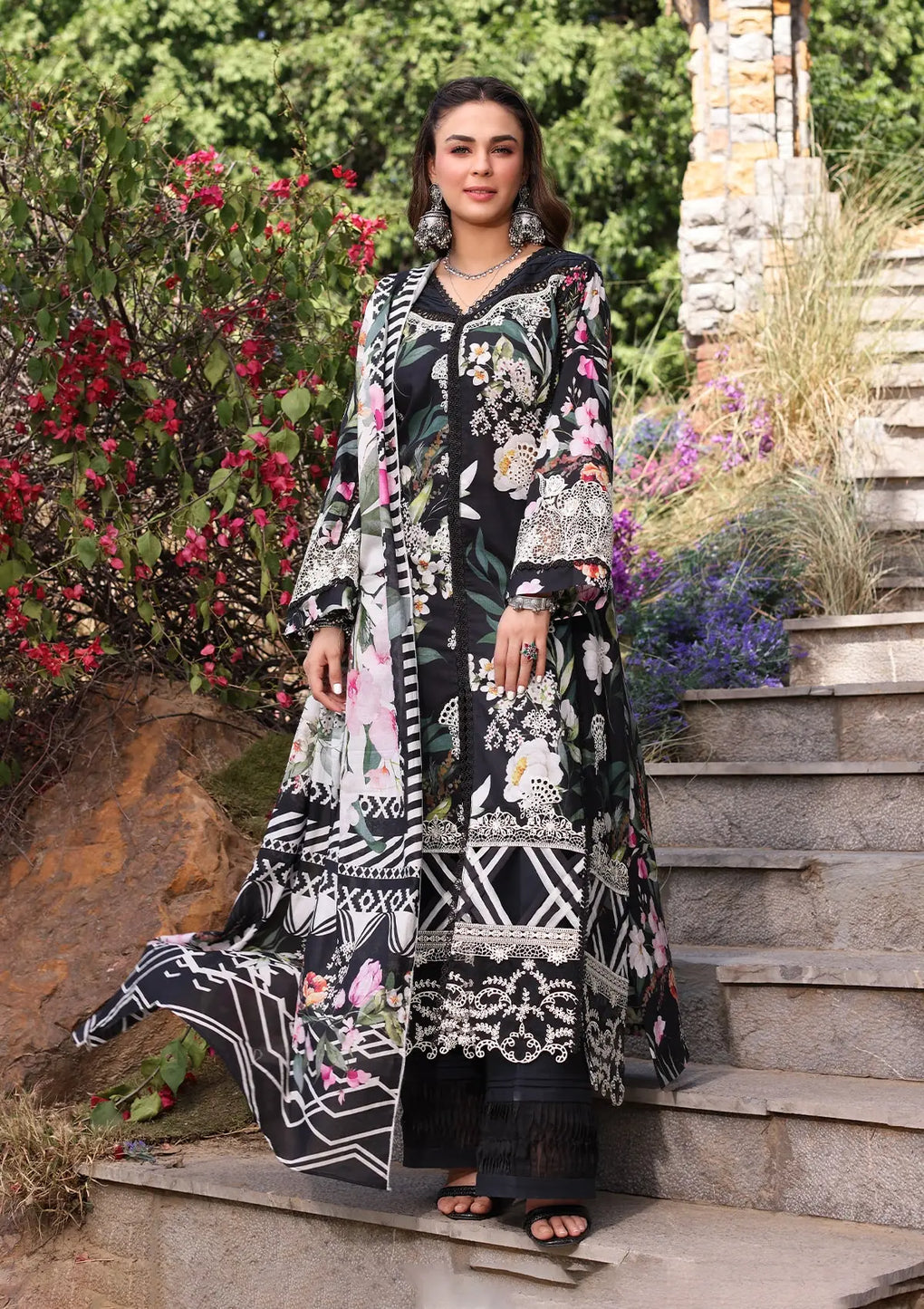 Elaf Premium | Prints Chikankari 24 | 02A NOIREE - Official Elaf Premium stockist in UK - Sakeena London