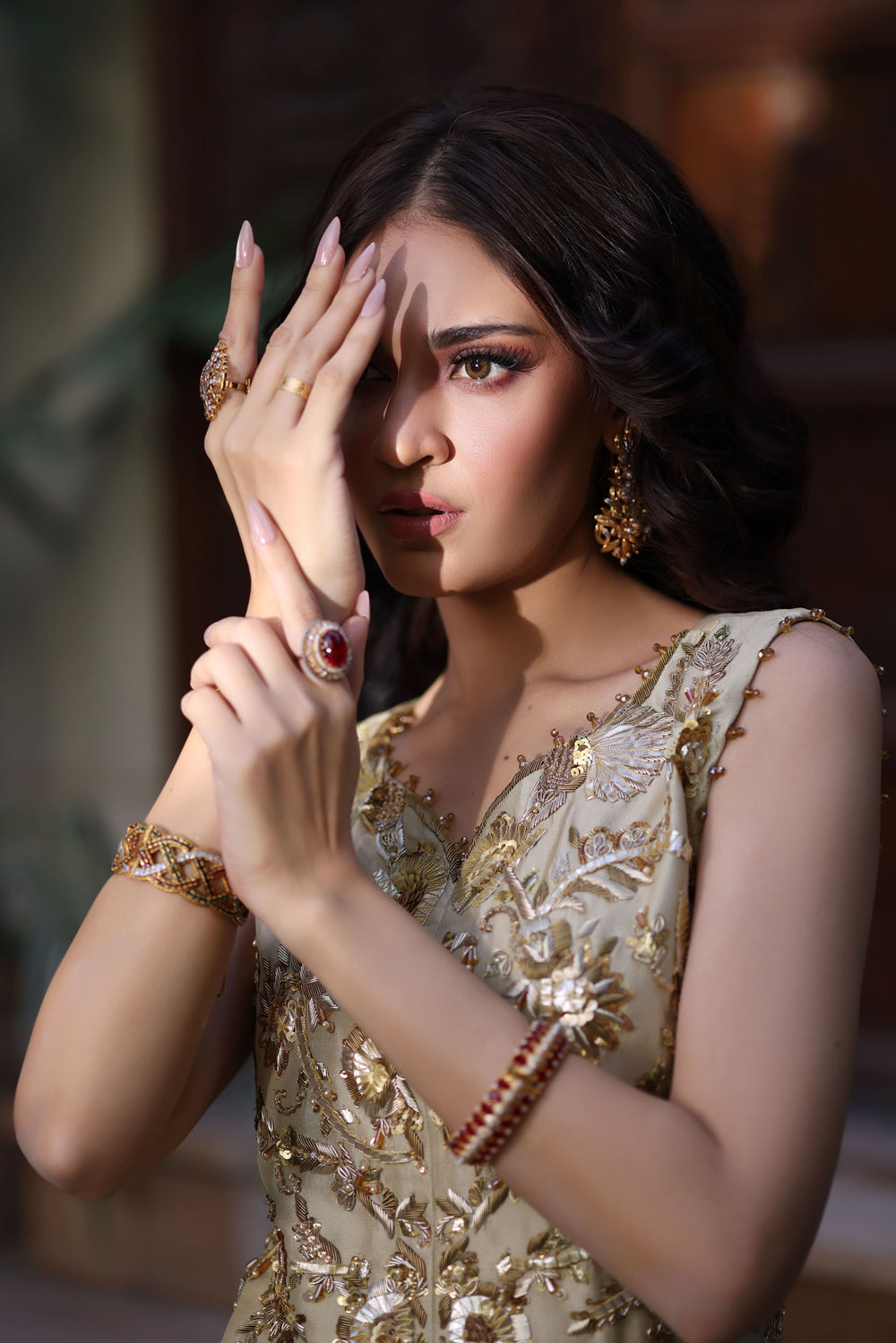 Wahaj M Khan | Nur Festive | Gold Mermaid Nur Lehnga