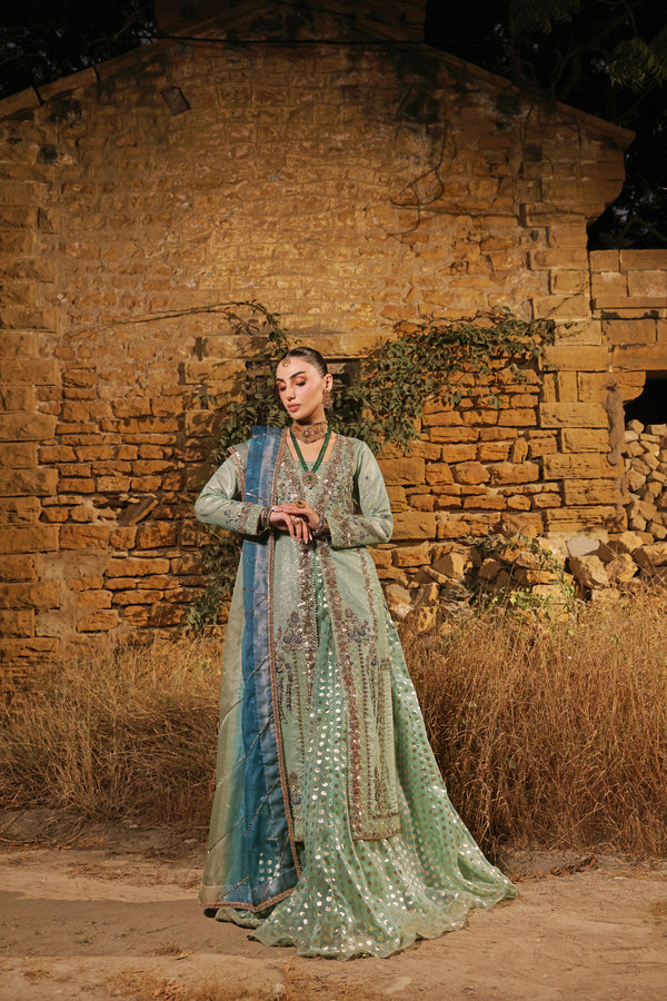 Wahaj M Khan | Banno Wedding Formals | Ferozi Rosegold Bano Jacket - Official Wahaj M Khan stockist in UK - Sakeena London