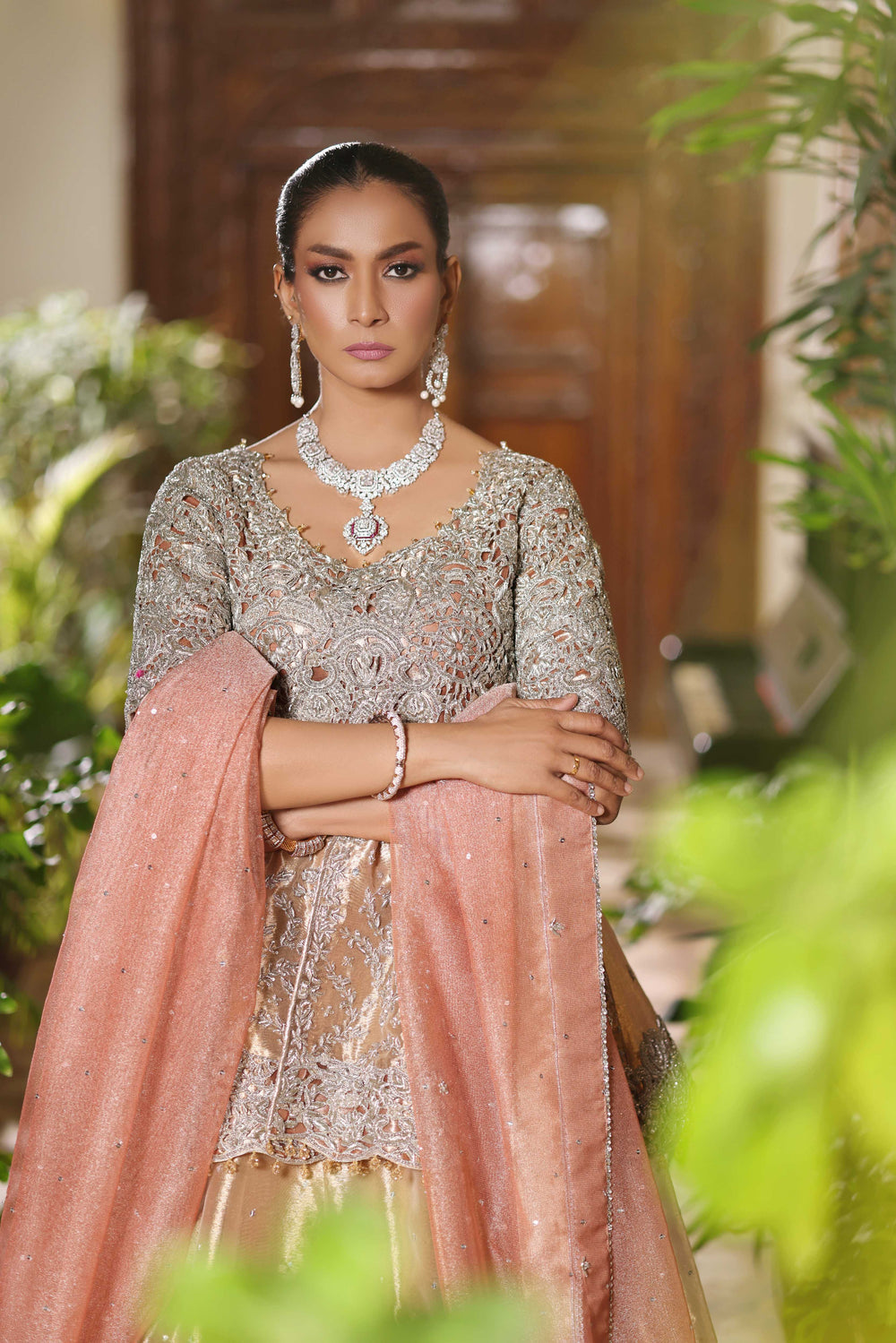 Wahaj M Khan | Nur Festive | Gold Peplum Nur Set