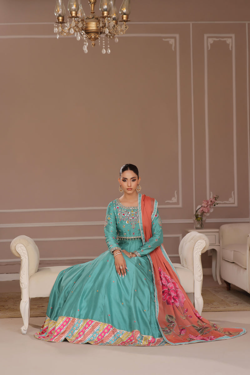 Wahaj M Khan | Banno Formals | IGI RAWSILK LEHNGA CHOLI - Official Wahaj M Khan stockist in UK - Sakeena London