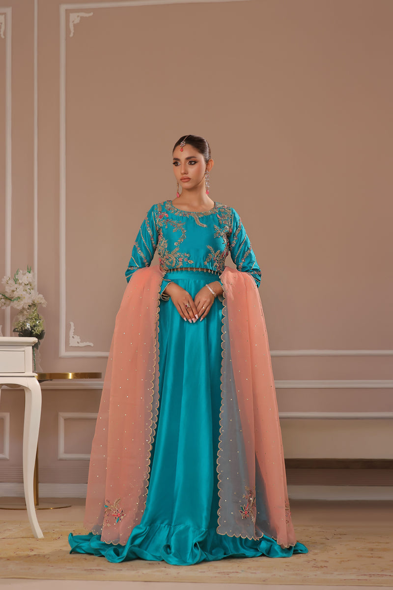 Wahaj M Khan | Banno Formals | TURQOIUSE BANO2 LC - Official Wahaj M Khan stockist in UK - Sakeena London