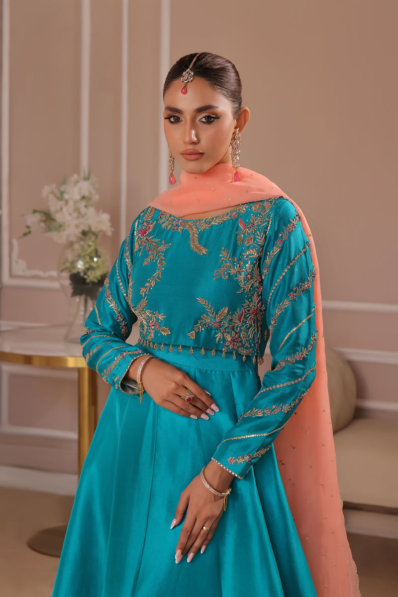 Wahaj M Khan | Banno Formals | TURQOIUSE BANO2 LC - Official Wahaj M Khan stockist in UK - Sakeena London