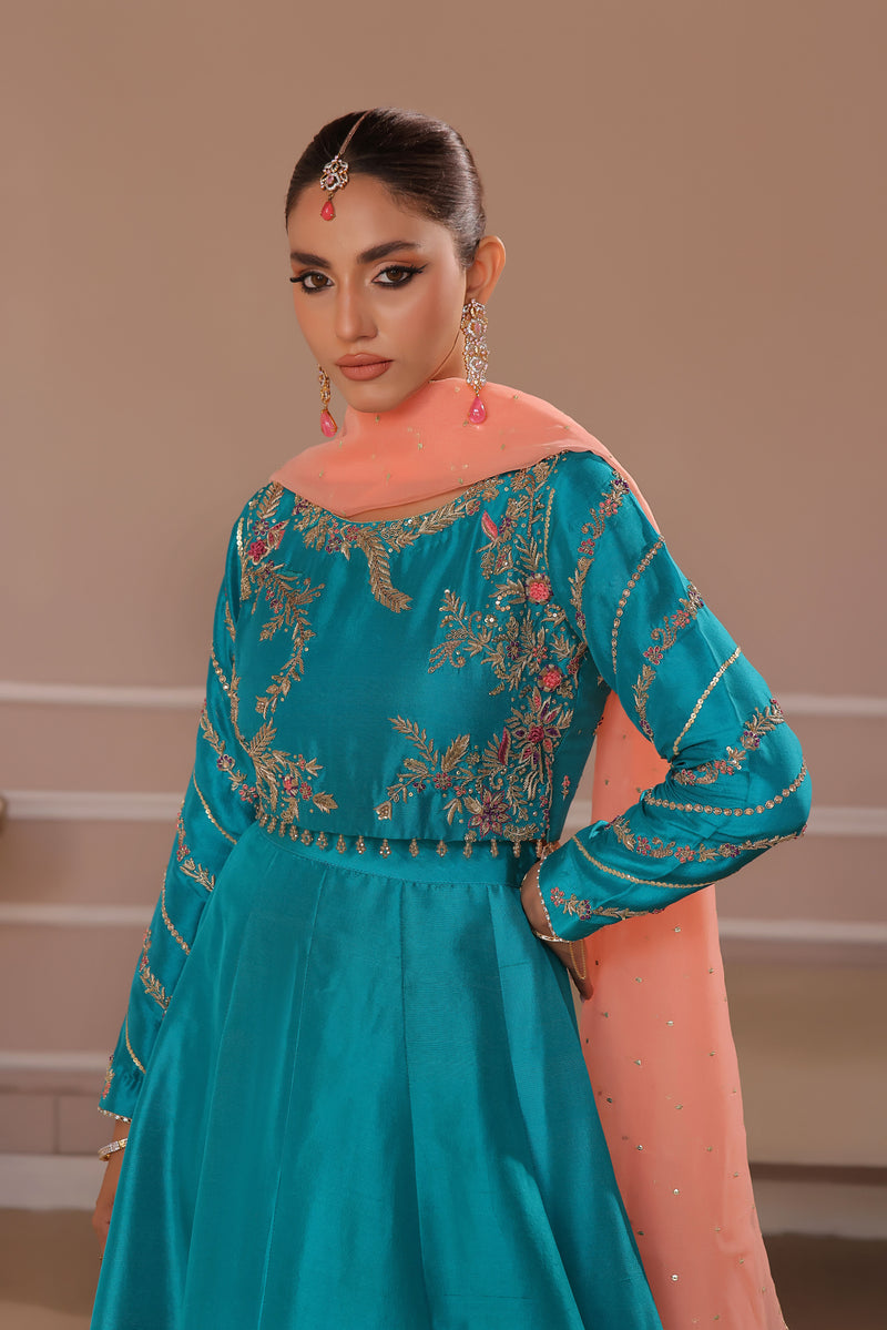 Wahaj M Khan | Banno Formals | TURQOIUSE BANO2 LC - Official Wahaj M Khan stockist in UK - Sakeena London