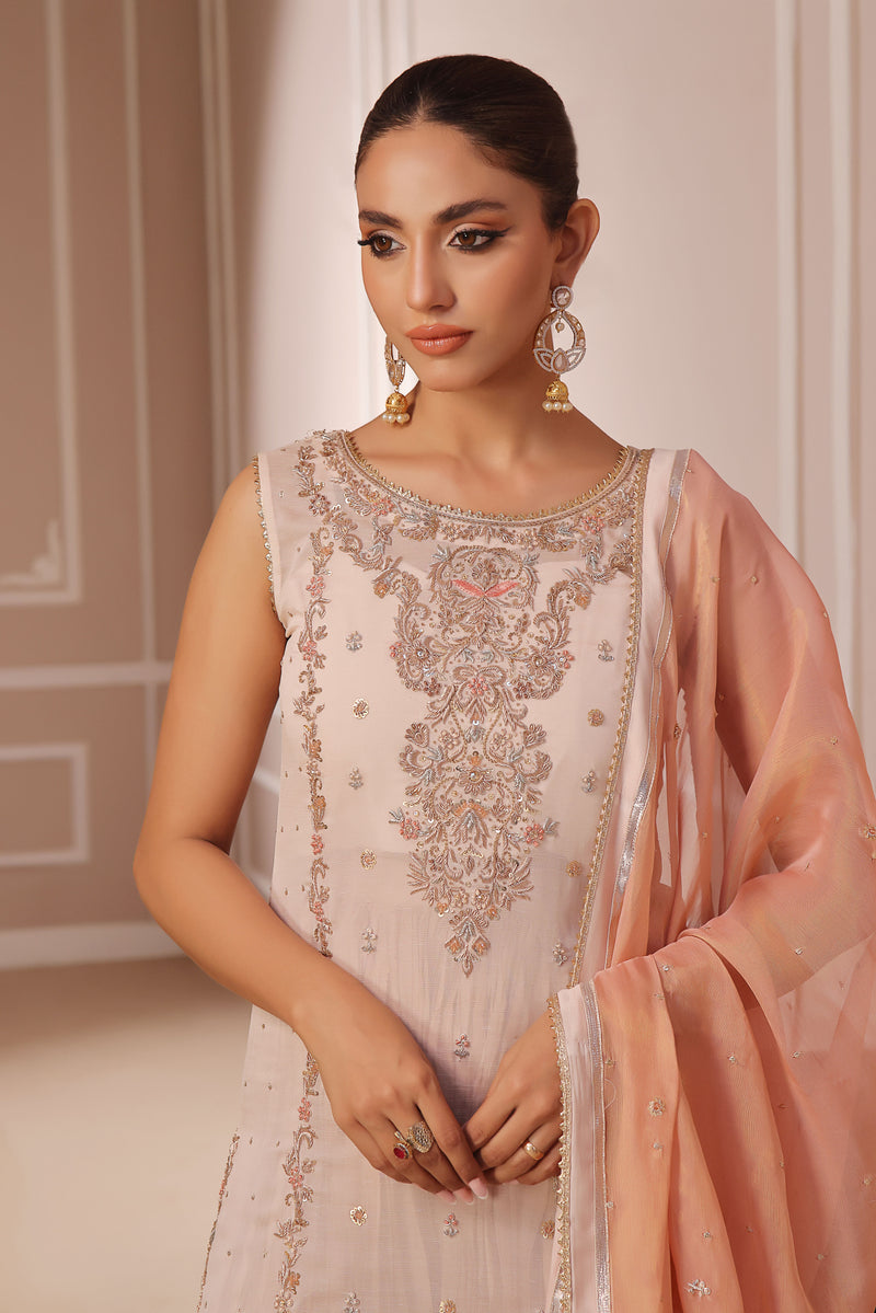 Wahaj M Khan | Banno Formals | PEACH HEAVY BANO2 SHIRT - Official Wahaj M Khan stockist in UK - Sakeena London