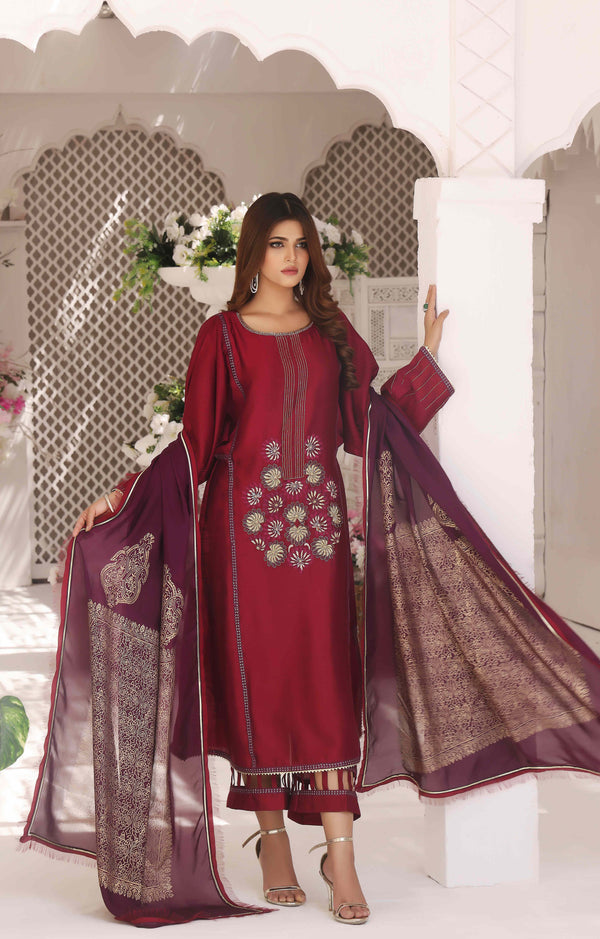 Wahajmkhan | Sitara Formals | MAGENTA PURPLE OUTFIT - Official Wahaj M.Khan stockist in UK - Sakeena London
