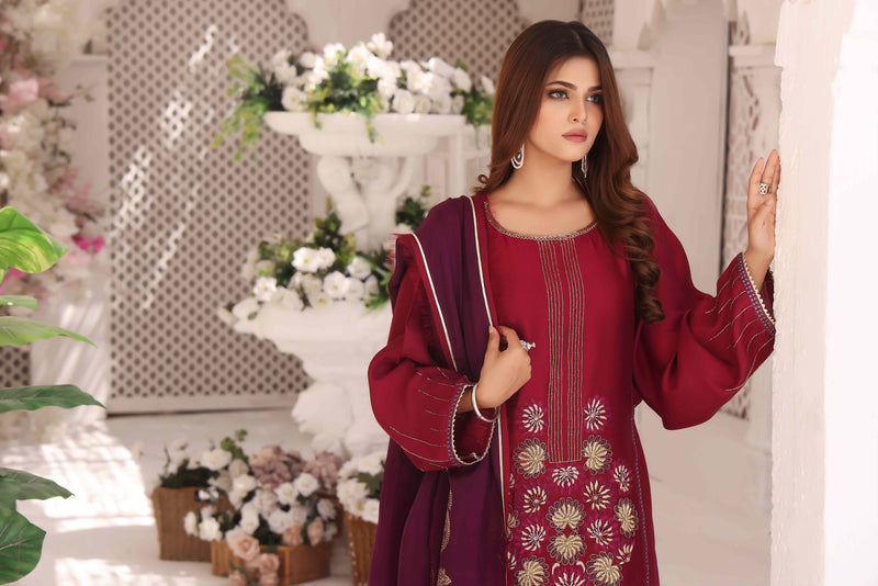 Wahajmkhan | Sitara Formals | MAGENTA PURPLE OUTFIT - Official Wahaj M.Khan stockist in UK - Sakeena London
