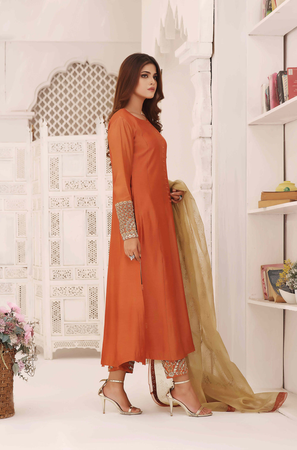 Wahajmkhan | Sitara Formals | RUST & DHANI OUTFIT - Official Wahaj M.Khan stockist in UK - Sakeena London