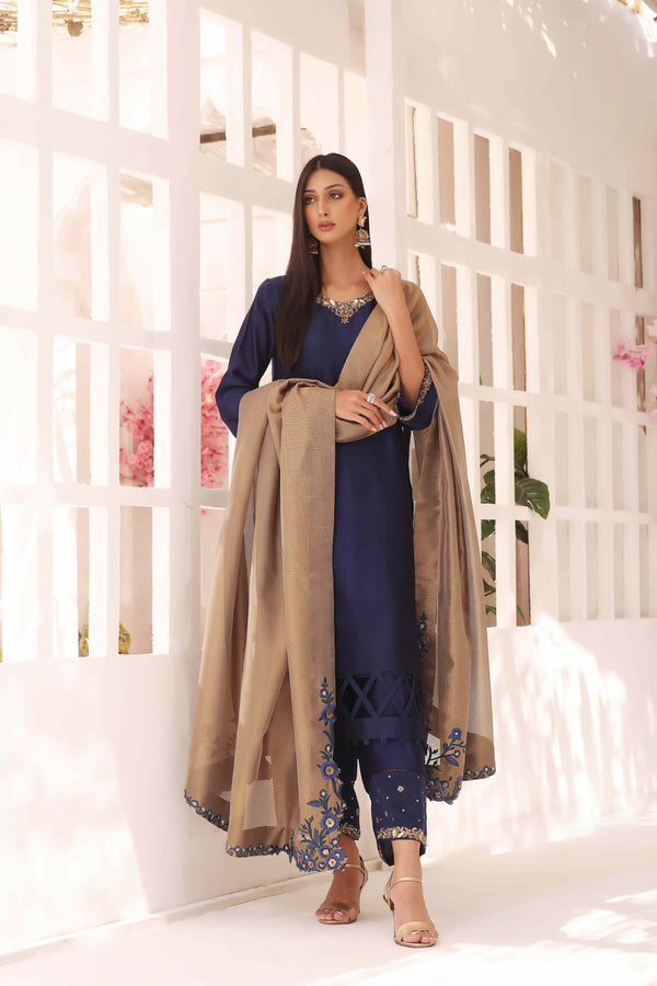 Wahajmkhan | Sitara Formals | NAVY & GOLD OUTFIT - Official Wahaj M.Khan stockist in UK - Sakeena London