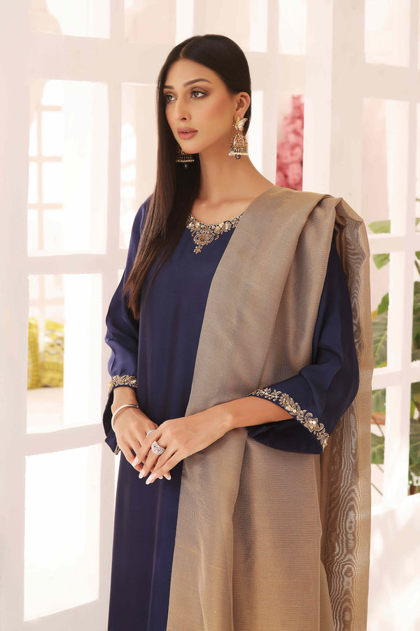 Wahajmkhan | Sitara Formals | NAVY & GOLD OUTFIT - Official Wahaj M.Khan stockist in UK - Sakeena London