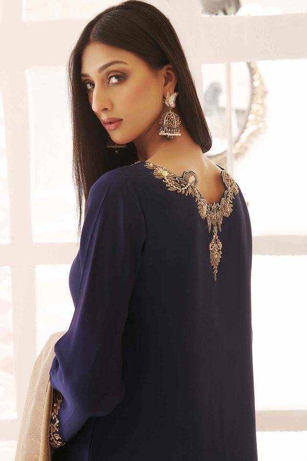 Wahajmkhan | Sitara Formals | NAVY & GOLD OUTFIT - Official Wahaj M.Khan stockist in UK - Sakeena London
