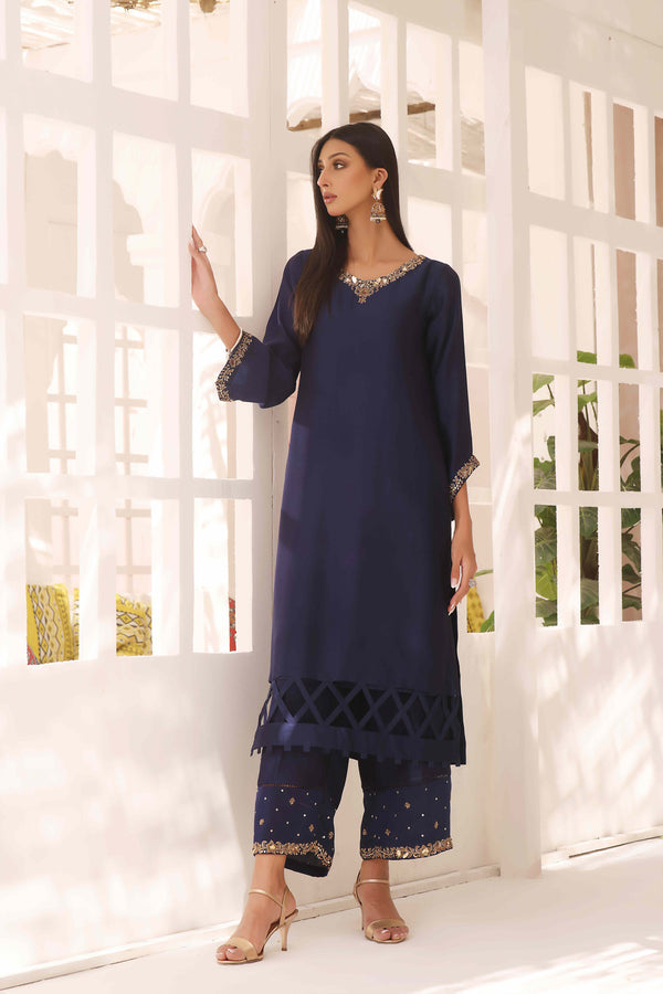 Wahajmkhan | Sitara Formals | NAVY & GOLD OUTFIT - Official Wahaj M.Khan stockist in UK - Sakeena London