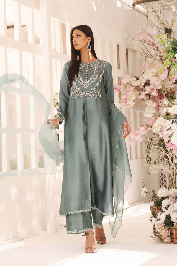 Wahajmkhan | Sitara Formals | SCHOOL GREY KAFTAN OUTFIT - Official Wahaj M.Khan stockist in UK - Sakeena London