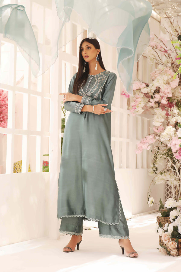 Wahajmkhan | Sitara Formals | SCHOOL GREY KAFTAN OUTFIT - Official Wahaj M.Khan stockist in UK - Sakeena London