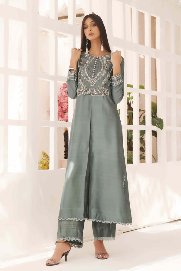 Wahajmkhan | Sitara Formals | SCHOOL GREY KAFTAN OUTFIT - Official Wahaj M.Khan stockist in UK - Sakeena London