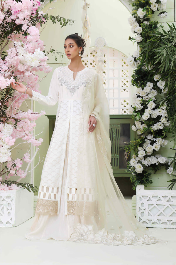 Wahajmkhan | Sitara Formals | WHITE BODICE OUTFIT - Official Wahaj M.Khan stockist in UK - Sakeena London
