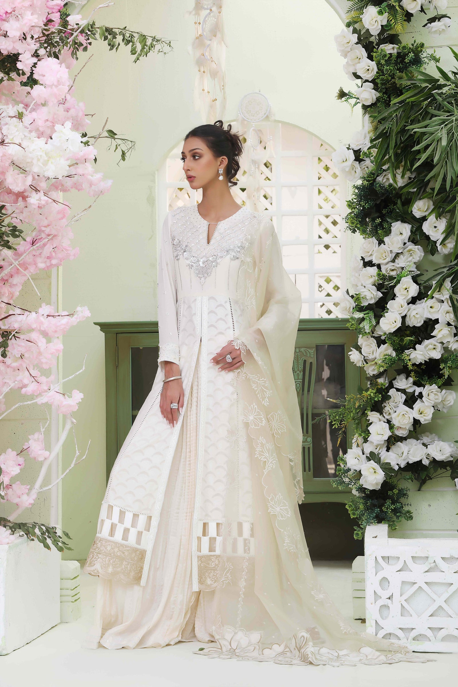 Wahajmkhan | Sitara Formals | WHITE BODICE OUTFIT - Official Wahaj M.Khan stockist in UK - Sakeena London