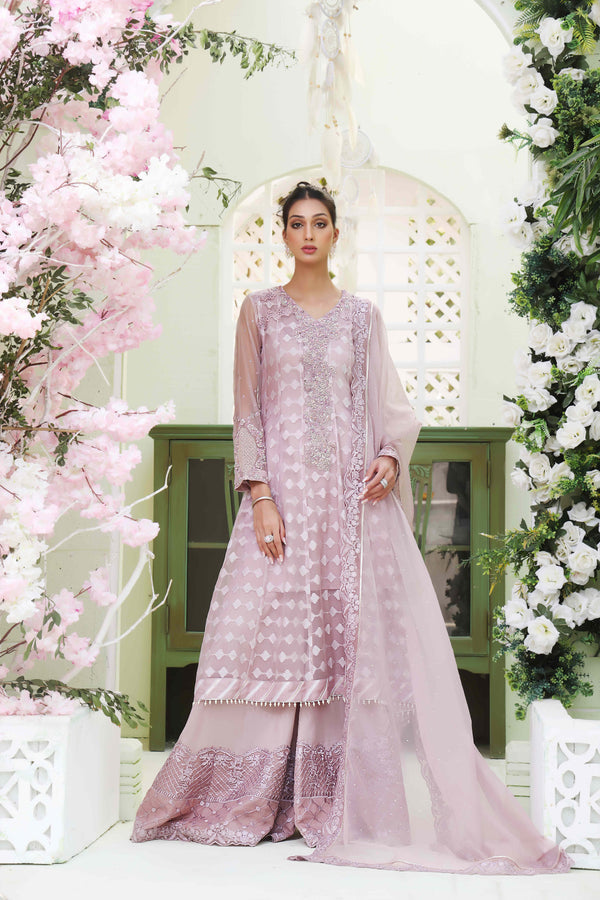 Wahajmkhan | Sitara Formals | LAVENDER HIGH LOW OUTFIT - Official Wahaj M.Khan stockist in UK - Sakeena London