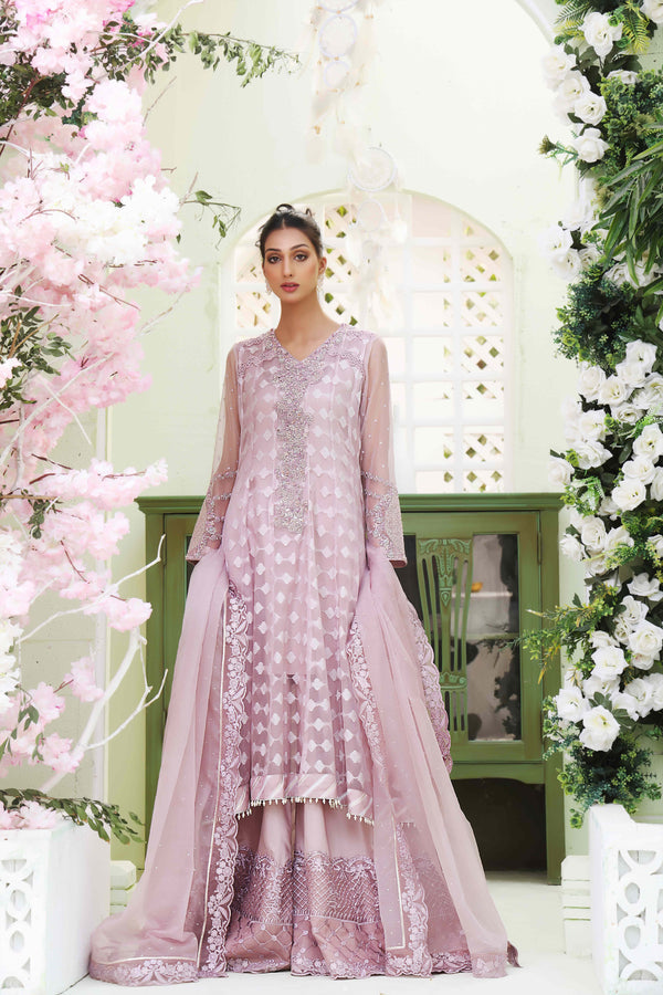 Wahajmkhan | Sitara Formals | LAVENDER HIGH LOW OUTFIT - Official Wahaj M.Khan stockist in UK - Sakeena London