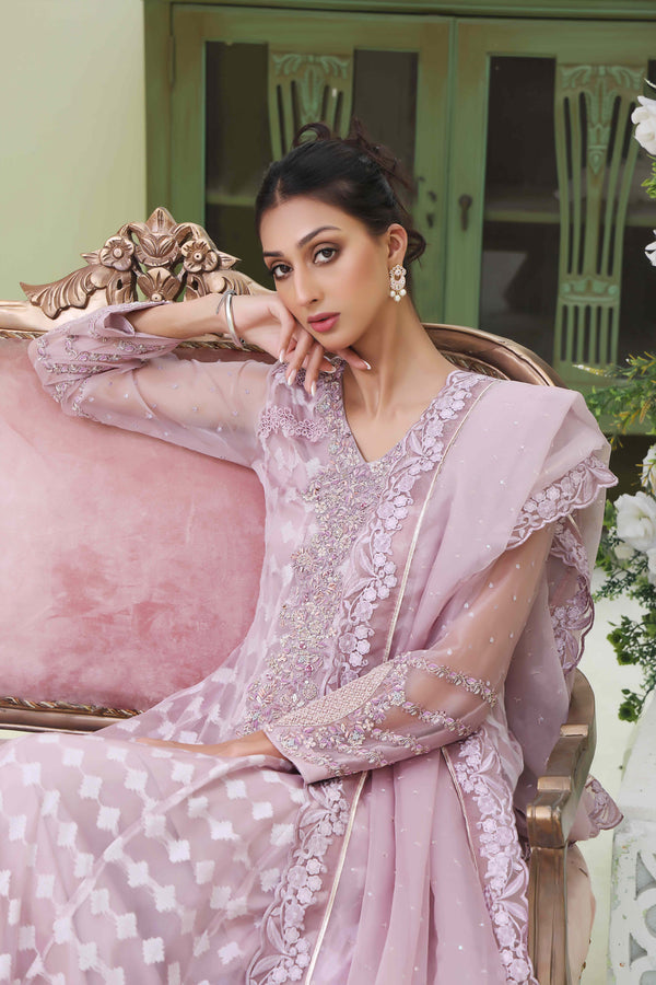 Wahajmkhan | Sitara Formals | LAVENDER HIGH LOW OUTFIT - Official Wahaj M.Khan stockist in UK - Sakeena London
