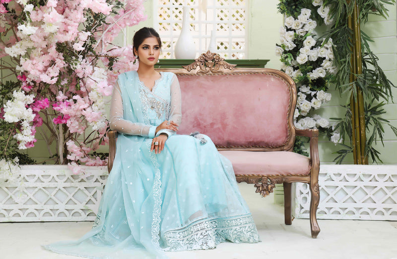 Wahajmkhan | Sitara Formals | FEROZI COTTON NET ANARKALI OUTFIT - Official Wahaj M.Khan stockist in UK - Sakeena London