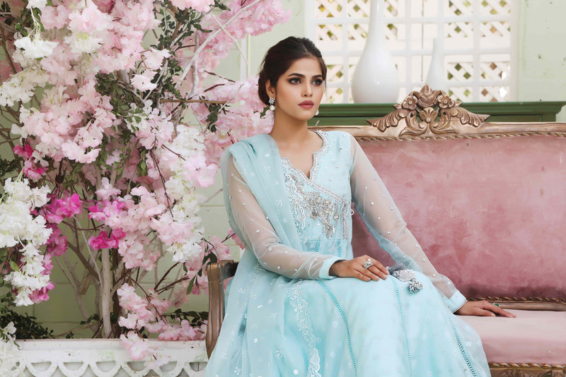 Wahajmkhan | Sitara Formals | FEROZI COTTON NET ANARKALI OUTFIT - Official Wahaj M.Khan stockist in UK - Sakeena London