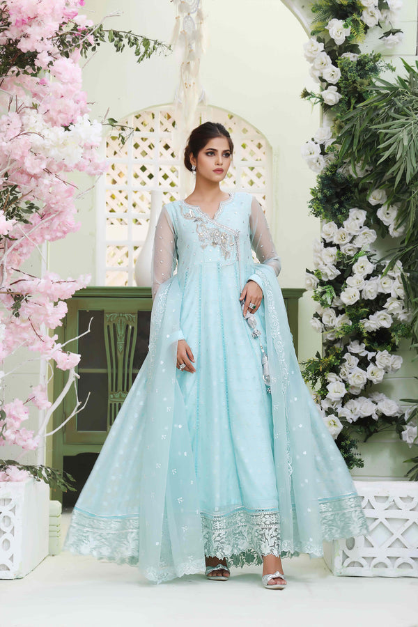 Wahajmkhan | Sitara Formals | FEROZI COTTON NET ANARKALI OUTFIT - Official Wahaj M.Khan stockist in UK - Sakeena London