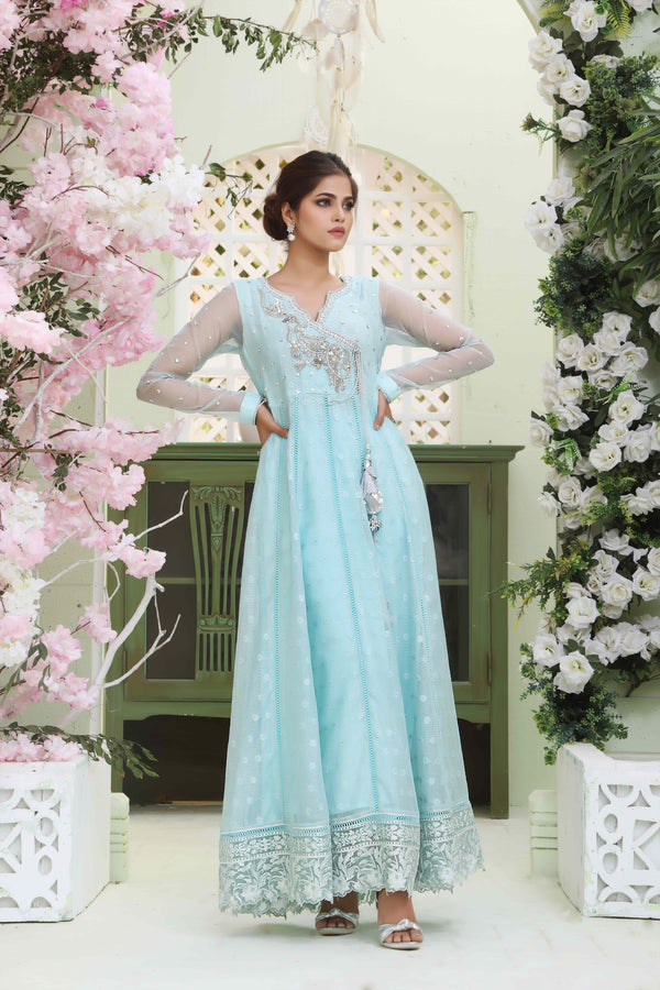 Wahajmkhan | Sitara Formals | FEROZI COTTON NET ANARKALI OUTFIT - Official Wahaj M.Khan stockist in UK - Sakeena London