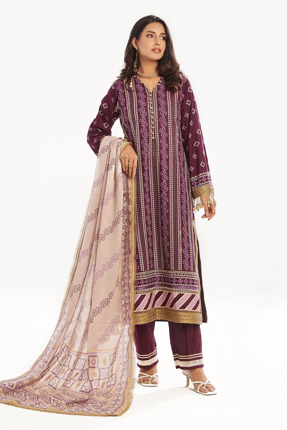 Gul Ahmed | Chunri Lawn 25 | CL-52413 - Official Gul Ahmed stockist in UK - Sakeena London