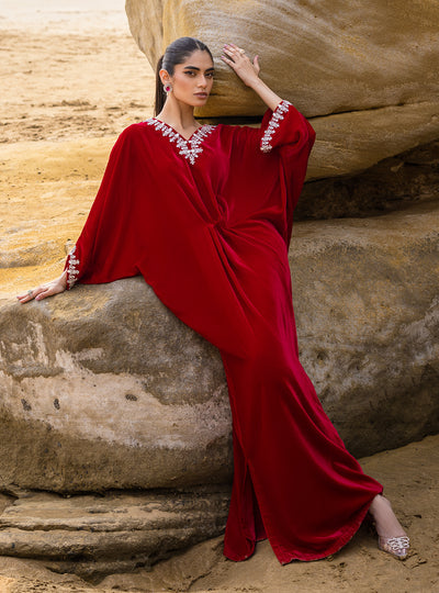 Zainab Chottani | The Kaftan Edit | Capri Red - Official Zainab Chottani stockist in UK - Sakeena London