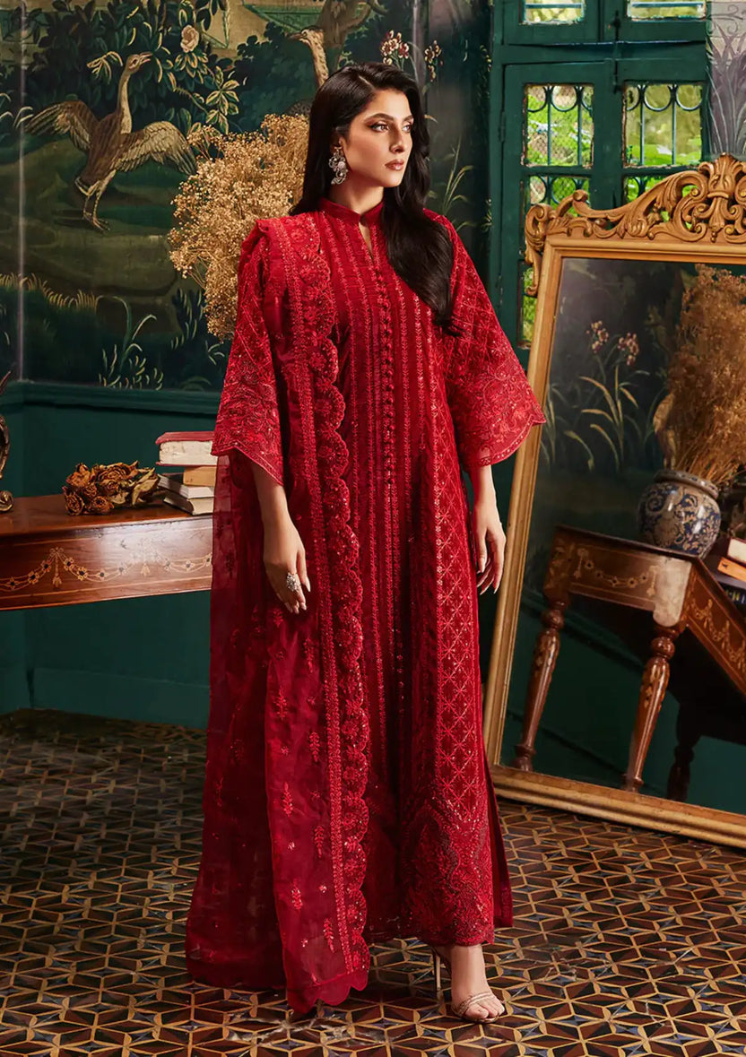 Zainab Chottani | Embroidered Velvet | SURKH D-05 - Official Zainab Chottani stockist in UK - Sakeena London