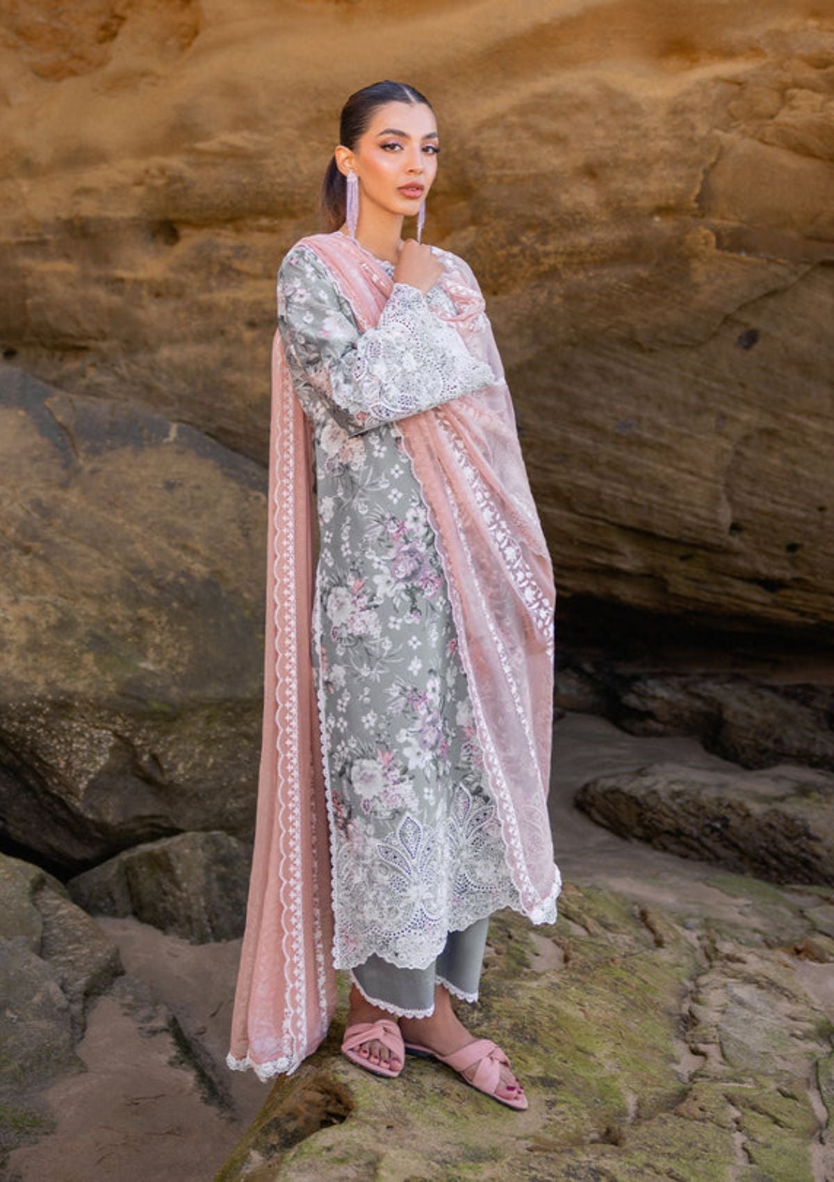 Lawn Collection - Zainab Chottani - Chikankari 24 - ZCC#10A - Lana