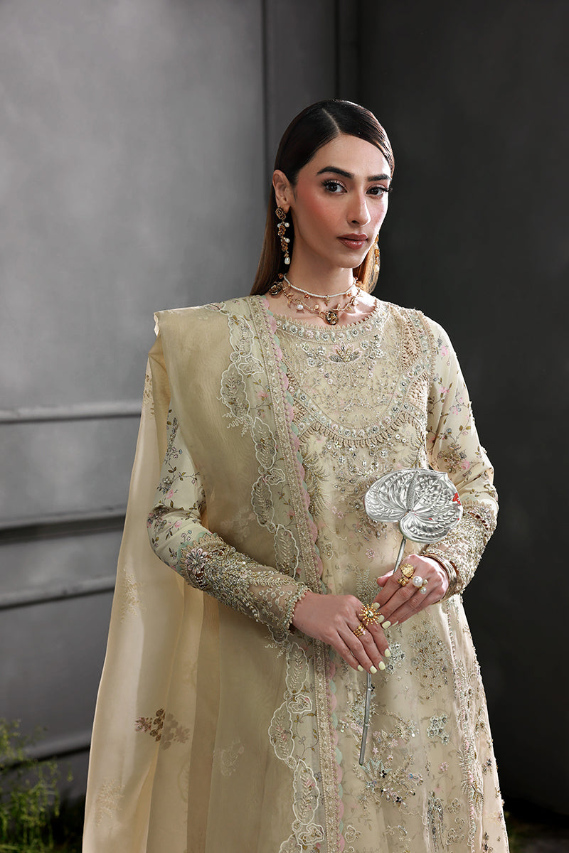 Qalamkar | Elirah Formals 25 | MF-04 IVORY GRACE - Official Qalamkar stockist in UK - Sakeena London