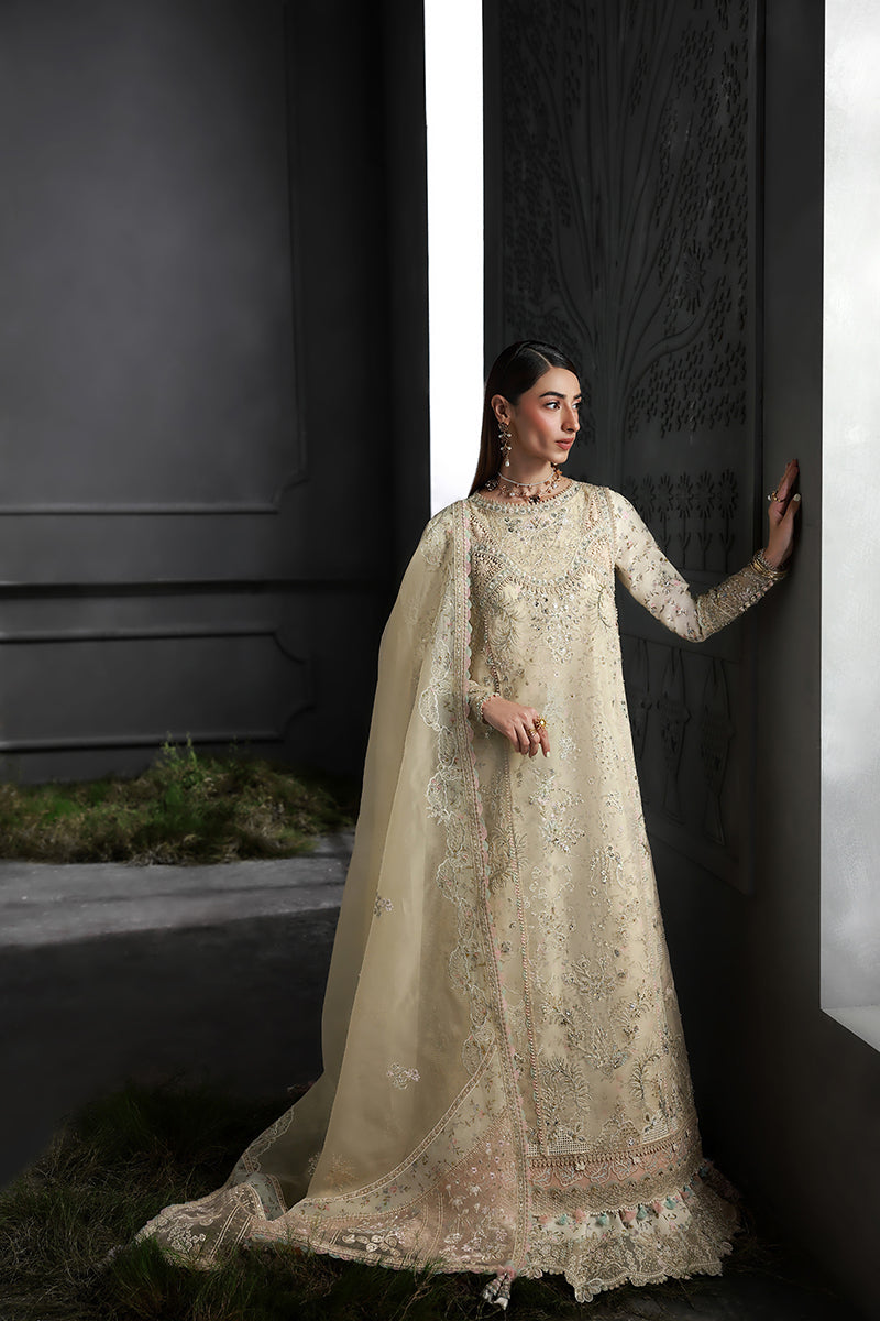 Qalamkar | Elirah Formals 25 | MF-04 IVORY GRACE - Official Qalamkar stockist in UK - Sakeena London