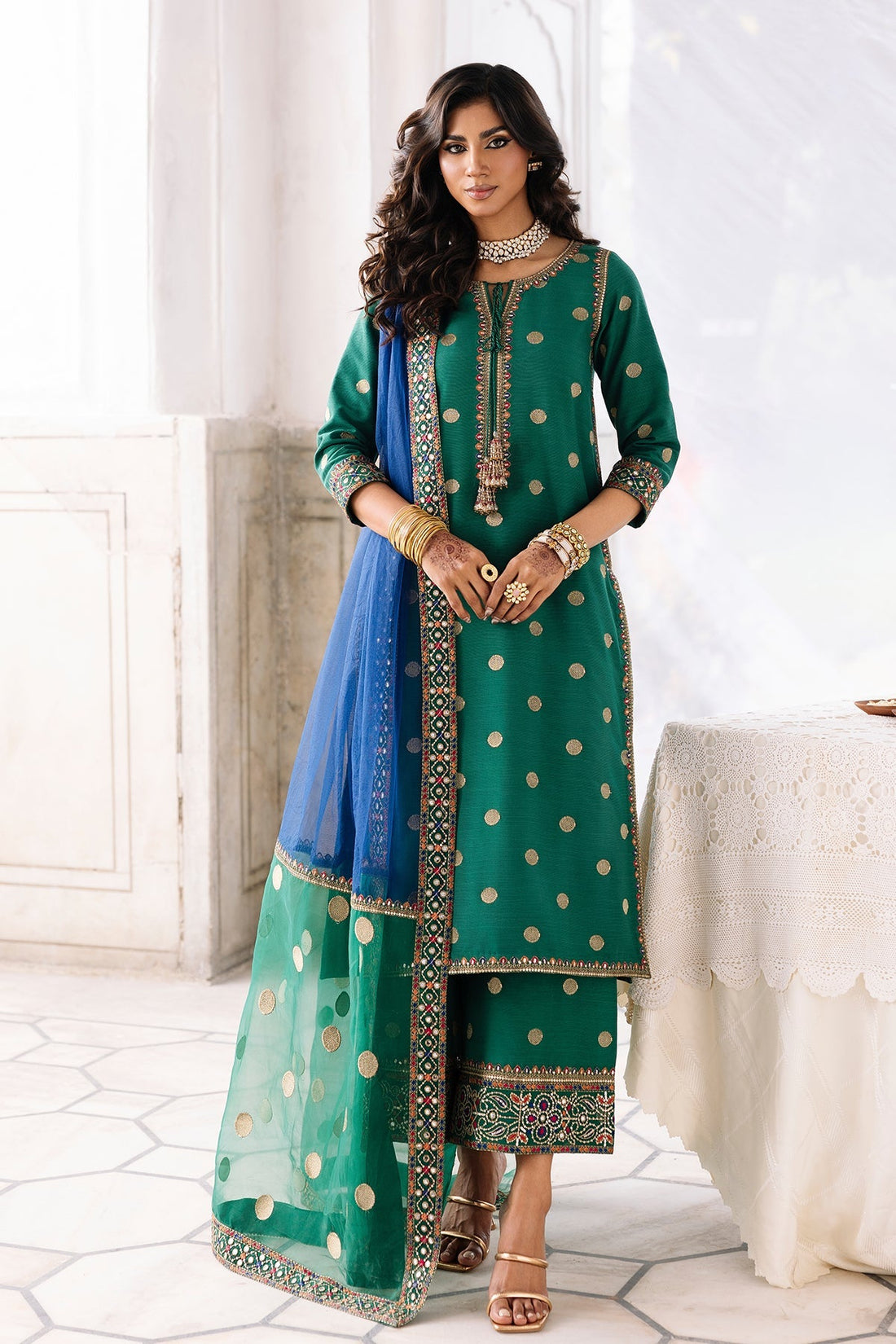 Charizma | Festive Pret | 3-PC Embroidered Raw-Silk CMA-6-324 by Charizma – Pakistani designer wear