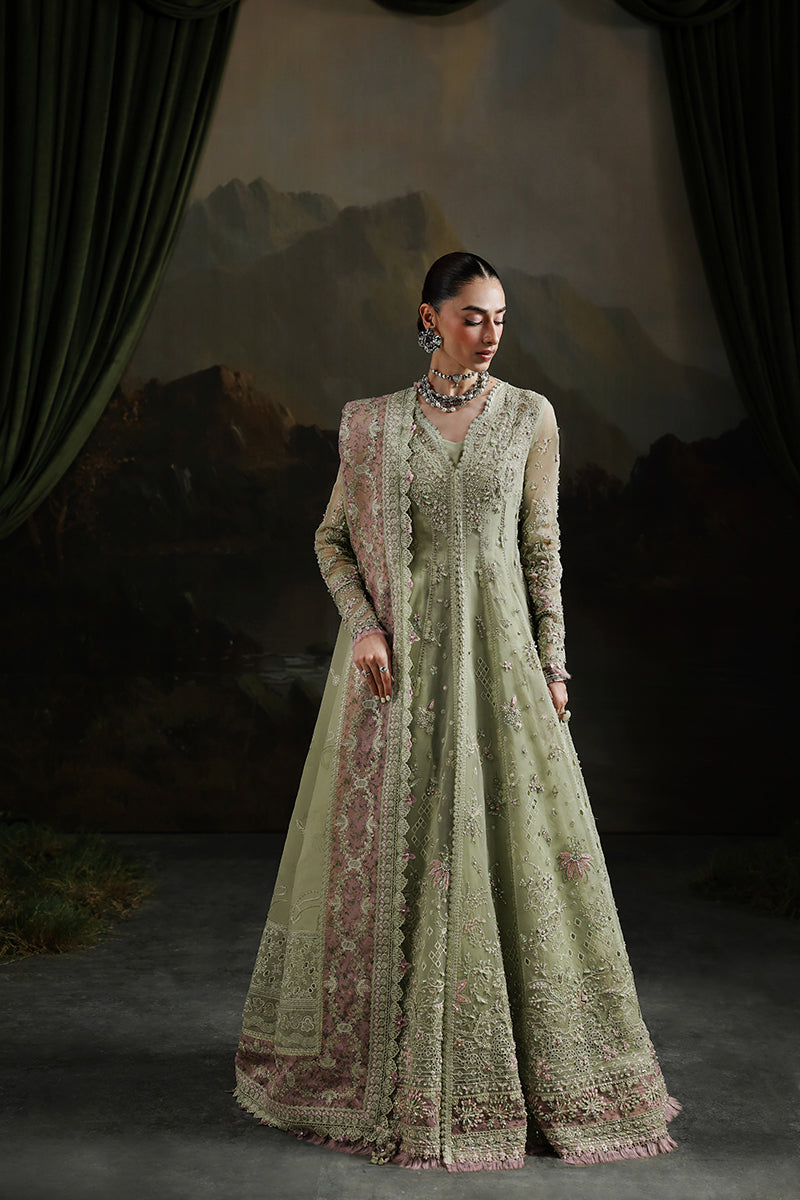Qalamkar | Elirah Formals 25 | MF-02 SAGE AURA - Official Qalamkar stockist in UK - Sakeena London