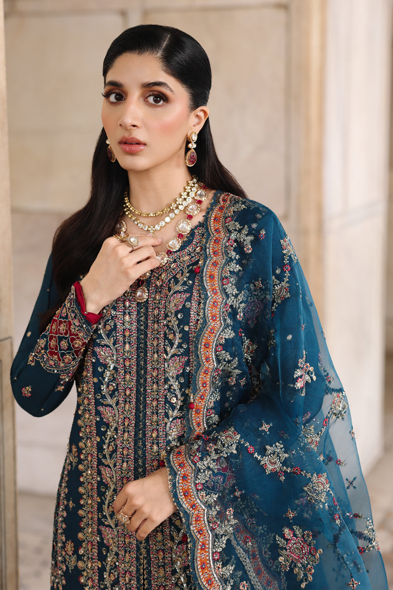 Qalamkar | Shadmaani Formals 25 | RH-02 NEELAM - Official Qalamkar stockist in UK - Sakeena London