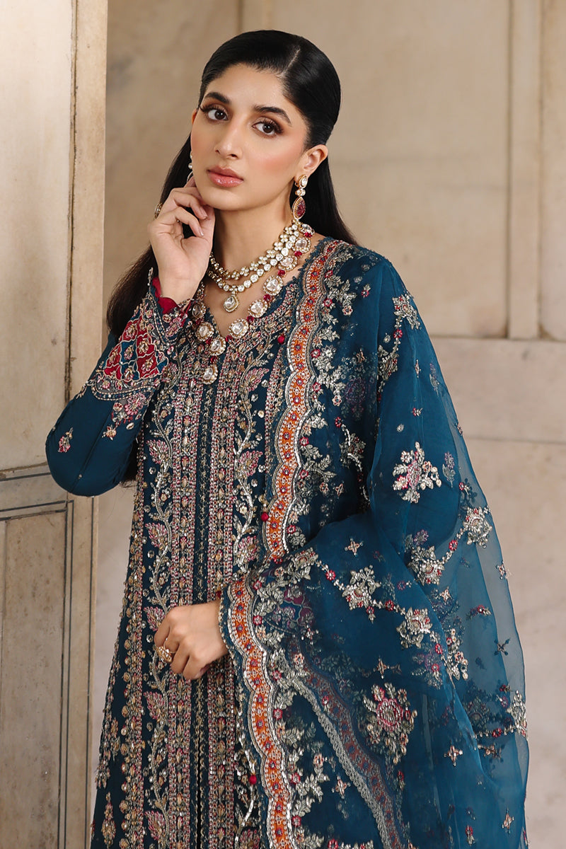 Qalamkar | Shadmaani Formals 25 | RH-02 NEELAM - Official Qalamkar stockist in UK - Sakeena London