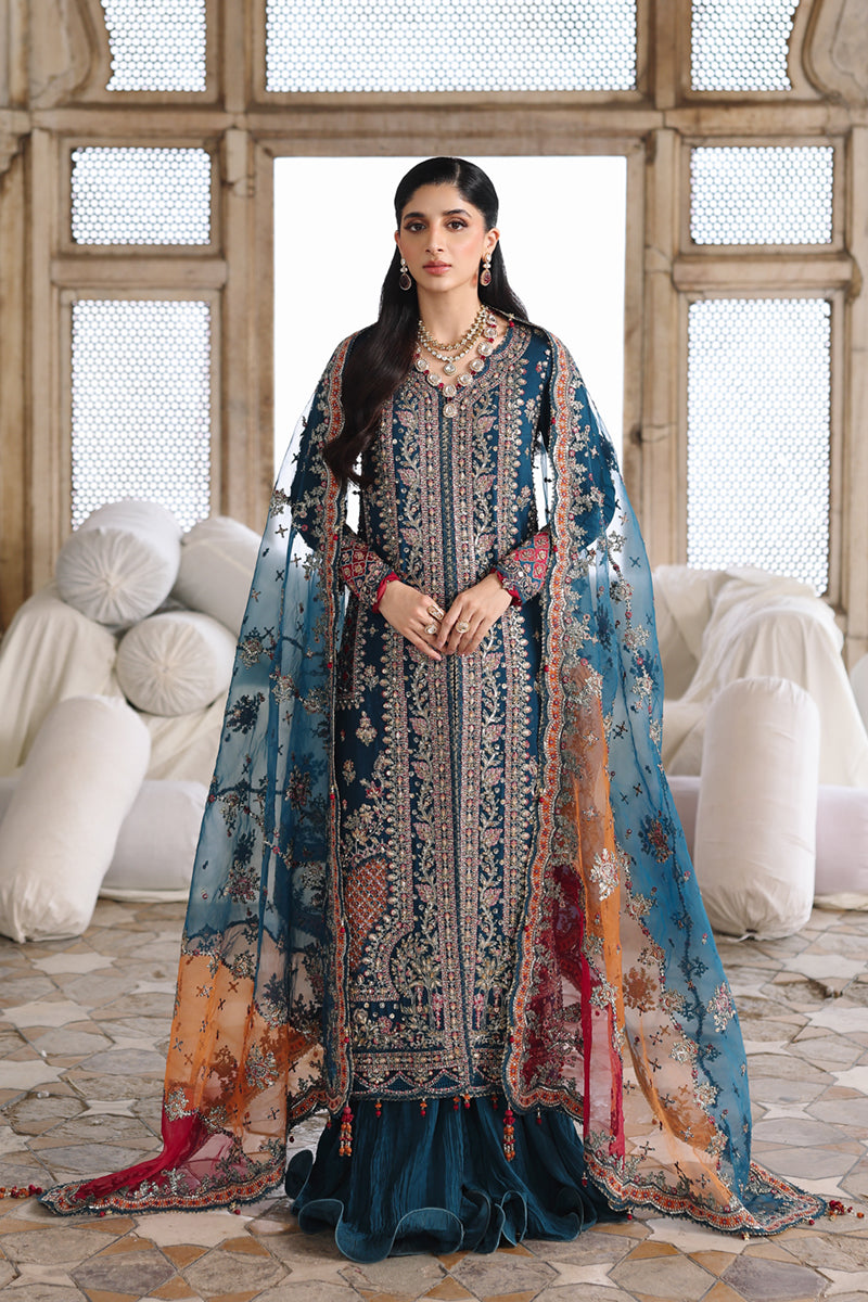 Qalamkar | Shadmaani Formals 25 | RH-02 NEELAM - Official Qalamkar stockist in UK - Sakeena London