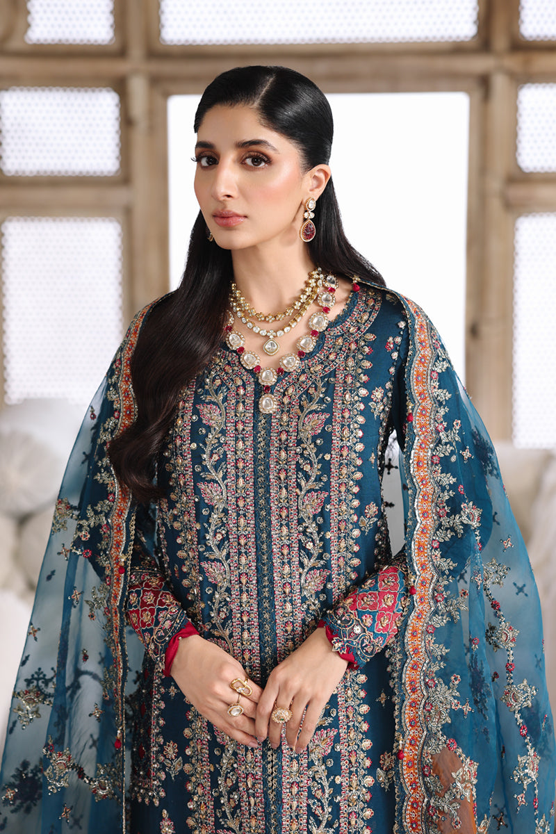 Qalamkar | Shadmaani Formals 25 | RH-02 NEELAM - Official Qalamkar stockist in UK - Sakeena London