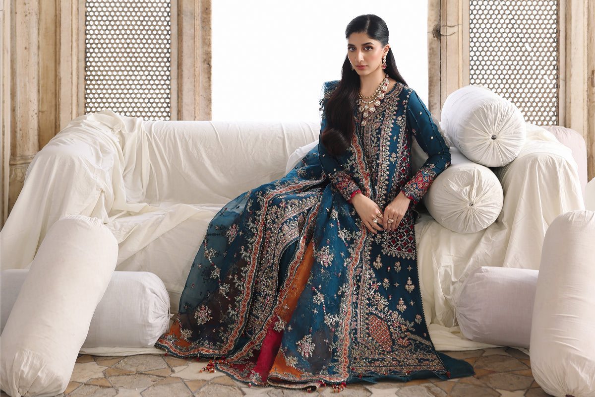 Qalamkar | Shadmaani Formals 25 | RH-02 NEELAM - Official Qalamkar stockist in UK - Sakeena London