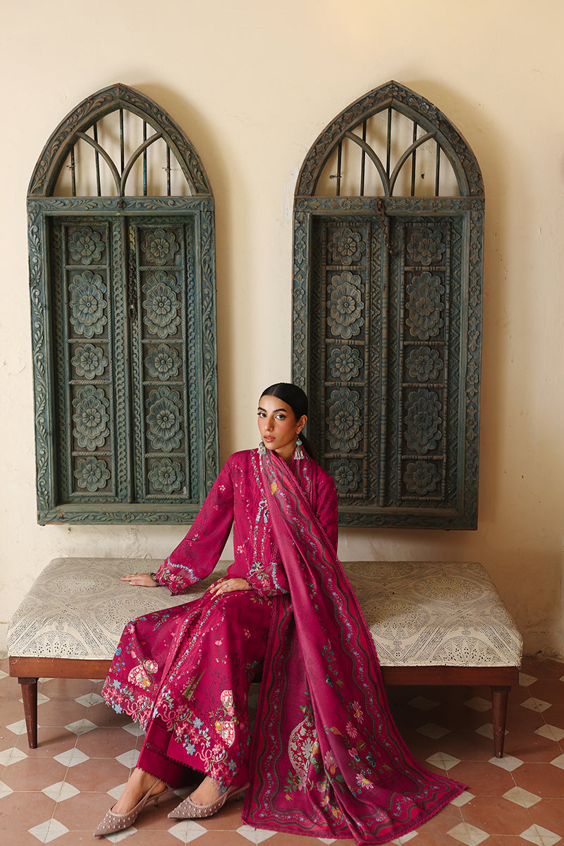 Qalamkar | QPrints Winter 25 | QW-02 (A) MIREL - Official Qalamkar stockist in UK - Sakeena London