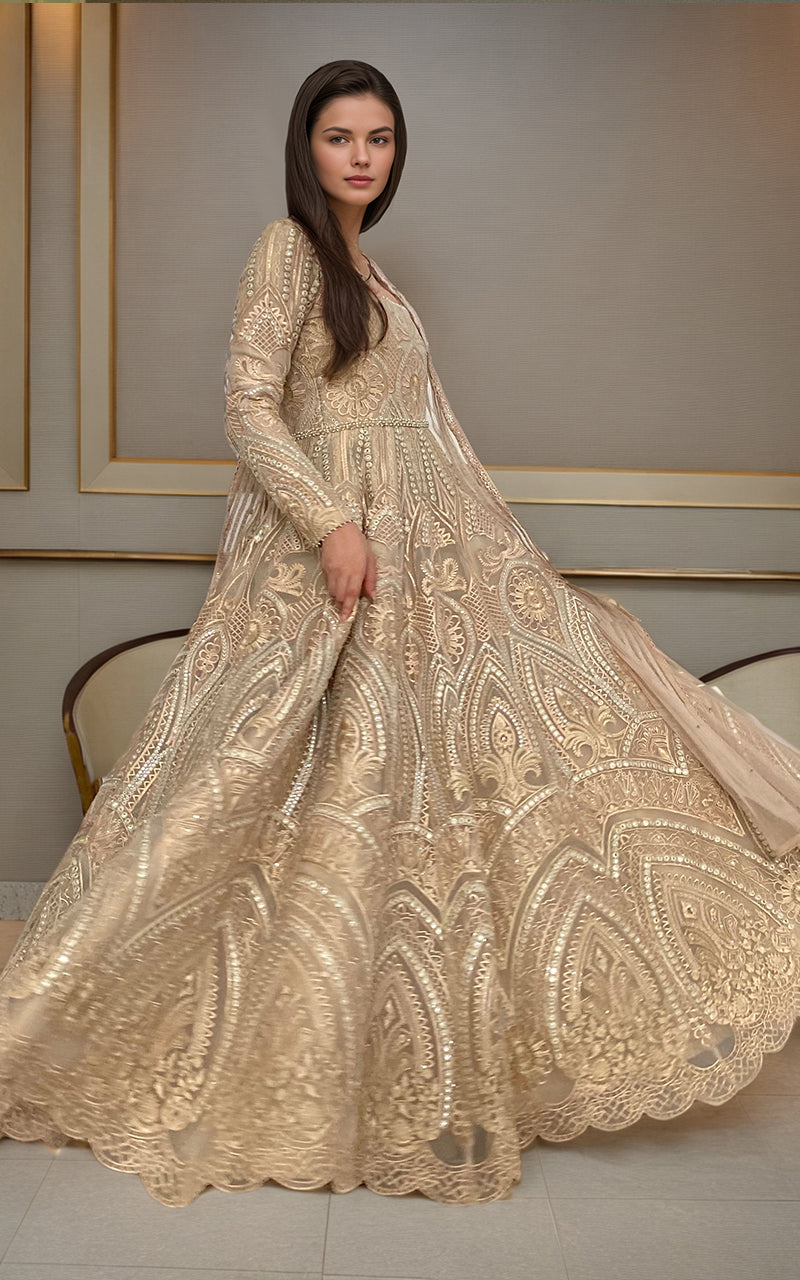 Threads and Motifs | Formal Dresses 25 | Organza Embroidered Maxi - Official Threads and Motifs stockist in UK - Sakeena London