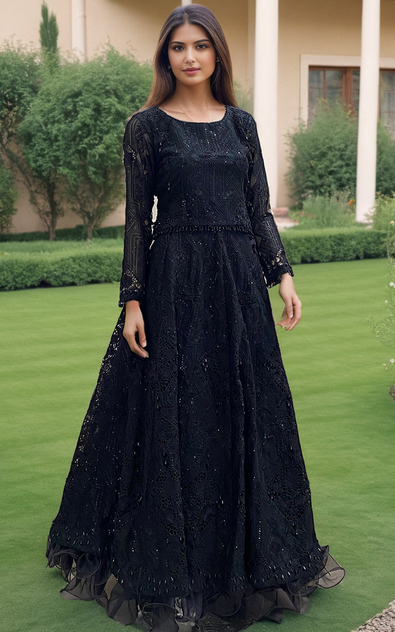 Threads and Motifs | Formal Dresses 25 | ORGANZA EMBROIDERED BLOUSE WITH EMBROIDERED LEHENGA - Official Threads and Motifs stockist in UK - Sakeena London