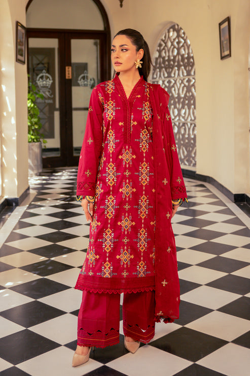 Kross Kulture | Luxury Baharaneh | Crimson KLX-00733 - Official Kross Kulture stockist in UK - Sakeena London