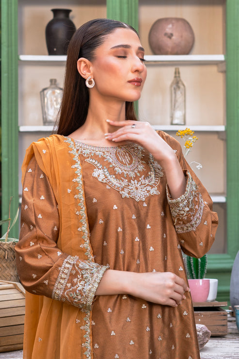 Kross Kulture | Luxury Baharaneh | Baharaneh (Rust) KLX-00681 - Official Kross Kulture stockist in UK - Sakeena London